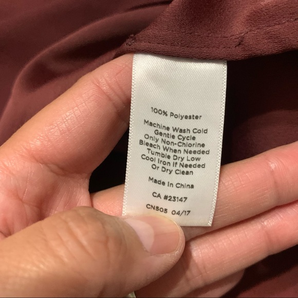 Talbots Maroon Burgundy Side Tie Top Blouse Sz 3X - Picture 8 of 8